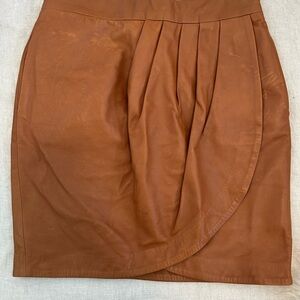 SEE by Chloe Brown Leather Skirt